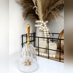Vintage 1986 Gerity Products24 Karat Gold 6.5 Glass Bell 50th anniversary